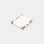 Roze streep en rode bloem post-it® notes (Schuin)