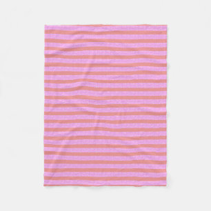 Roze streep fleece deken