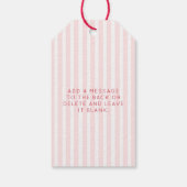 Roze Streep Foto Dank u Favor Cadeaulabel (Achterkant)