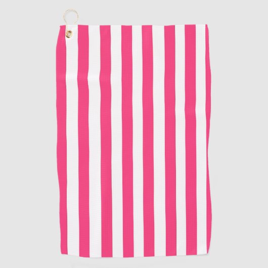 Roze Streep Golf Handdoek (Voorkant)