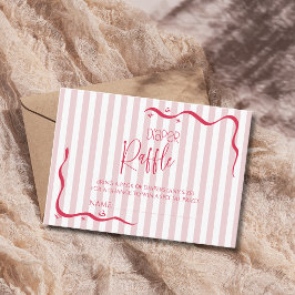 Roze Streep Golf Klassieke Baby Shower Luier Raffl Informatiekaartje