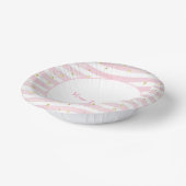 Roze streep gouden glitter stippen verjaardagsfees papieren kommen (Gebogen)