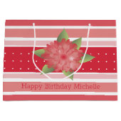 Roze streep groot cadeauzakje (Voorkant)