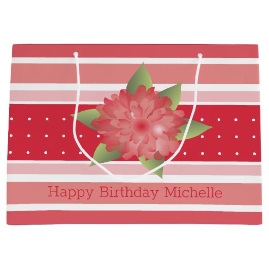 Roze streep groot cadeauzakje (Voorkant)