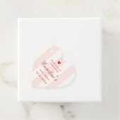 Roze Streep Hart Valentijn Baby Shower Bedankjes Labels (In situ)