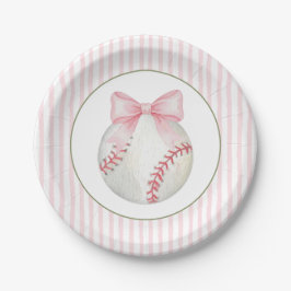 Roze Streep Honkbal Papieren Bordje