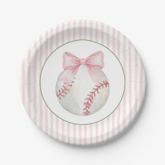 Roze Streep Honkbal Papieren Bordje