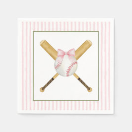 Roze Streep Honkbal Servet