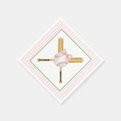 Roze Streep Honkbal  Servet (Hoek)
