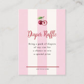 Roze Streep Kers Accent Luier Raffle Informatiekaartje (Voorkant)