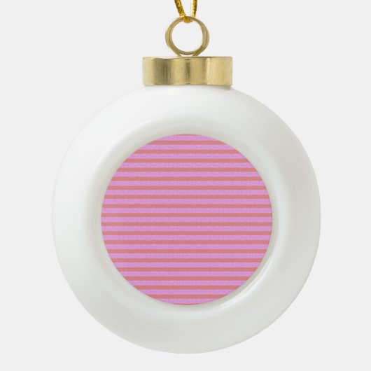 Roze Streep Kerstmis Ornament (Voorkant)