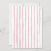 Roze streep margarita's bij het zwembad verjaardag kaart (Achterkant)