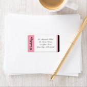 Roze streep met zwarte Adresetiketten Etiket (Insitu)