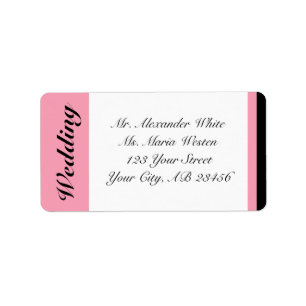 Roze streep met zwarte Adresetiketten Etiket