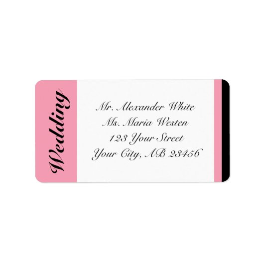 Roze streep met zwarte Adresetiketten Etiket (Voorkant)
