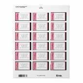 Roze streep met zwarte Adresetiketten Etiket (Full Sheet)