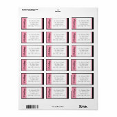 Roze streep met zwarte Adresetiketten Etiket (Full Sheet)