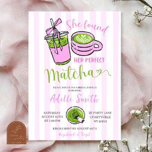 Roze Streep Modern Ze vond haar perfect matcha Kaart