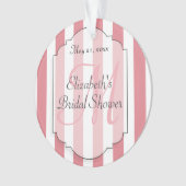 Roze Streep Monogram Initiaal Gepersonaliseerd Orn Ornament (voorkant)