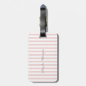 Roze streep Monogram-Personalisatie Bagagelabel (Achterkant verticaal)