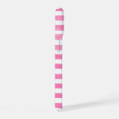 Roze Streep Monogrammed iPhone 15 Case (Rechterkant)