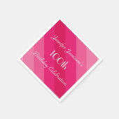 Roze streep, naam, 100th Birthday Party Paper Servetten (Hoek)
