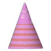 Roze Streep Party Pet Feesthoedjes (Rechts)