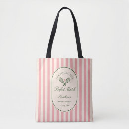 Roze Streep Perfecte Match Tennis Bruiloft Bridal Tote Bag