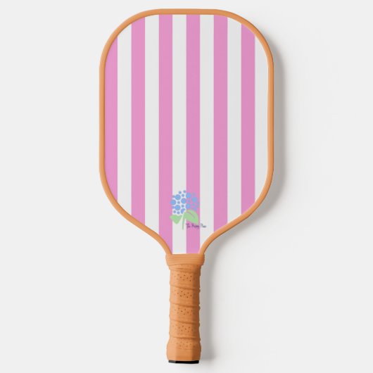 Roze Streep Pickleball Paddle-Het Preppy Stuk Paddle (Achterkant)