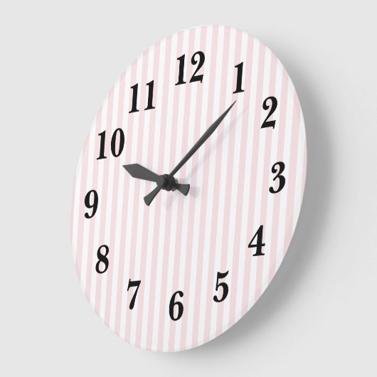 Roze Streep Preppy Grote klok (Hoek)