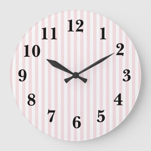 Roze Streep Preppy Grote klok (Voorkant)