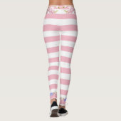 Roze Streep Rozen Leggings (Achterkant)