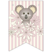 Roze Streep Schattige Koala Baby shower Het is een Vlaggetjes (Eerste vlag)