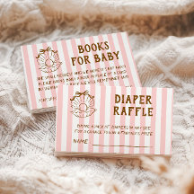Roze Streep Schelp Baby Shower Boek Verzoek