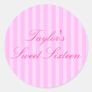 Roze Streep Sweet16 Sticker