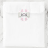 Roze Streep Tiara Prinses Envelop Seal Label (Tas)
