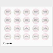 Roze Streep Tiara Prinses Envelope Zegel Label (Vel)