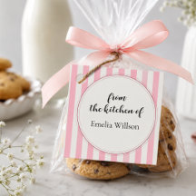 Roze streep "Uit de keuken van" cadeautag