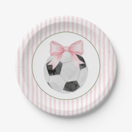 Roze Streep Voetbal Papieren Bordje