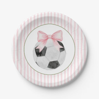 Roze Streep Voetbal Papieren Bordje