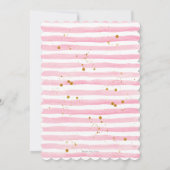 Roze Streep Waterverf Baby shower Uitnodiging (Achterkant)