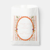 Roze Streep Waterverf Garden Baby shower Bedankzakje (Voorkant)