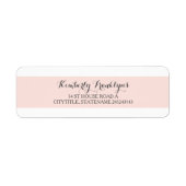 roze streep wit elegante bruiloft etiket (Voorkant)