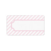 Roze streepadreslabel etiket (Voorkant)