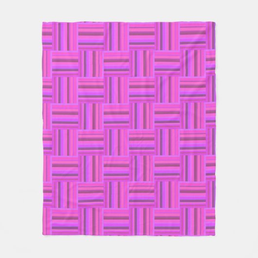 Roze stremplank fleece deken (Voorkant)