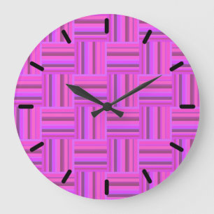 Roze stremplank grote klok