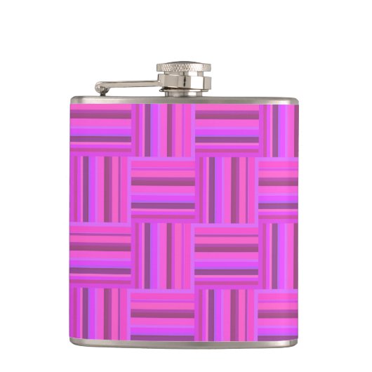 Roze stremplank heupfles (Voorkant)