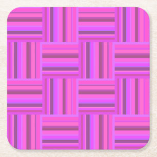 Roze stremplank kartonnen onderzetters