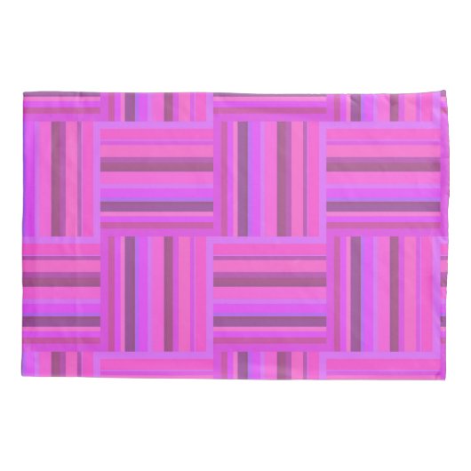 Roze stremplank kussensloop (Achterkant)