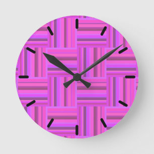 Roze stremplank ronde klok
